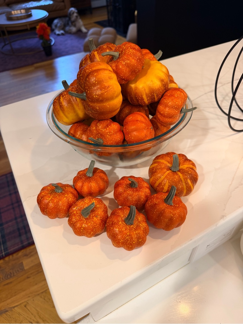 Target Orange Glitter Mini Pumpkins - Fall Faux Floral Accents